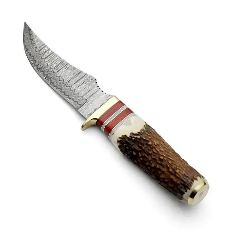 Damascus Hunting Knife — Skinner Profile